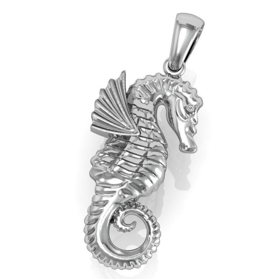 seahorse pendant 3D print model_1