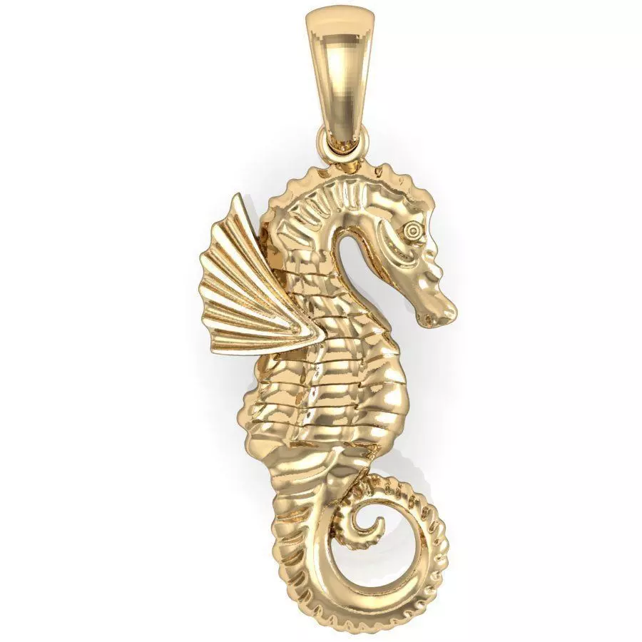 seahorse pendant 3D print model_0