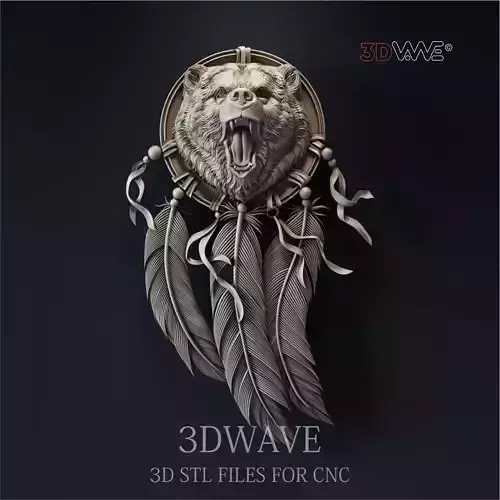 BEAR WIND CATCHER 3d stl files for CNC