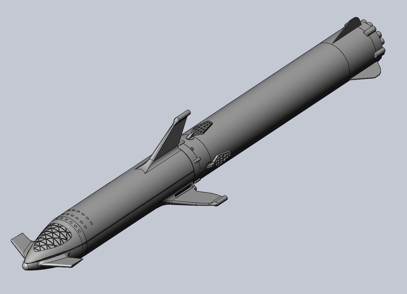 Starship BFR 2018 - Space-X Mars Rocket Latest Version Model 3D print model_87