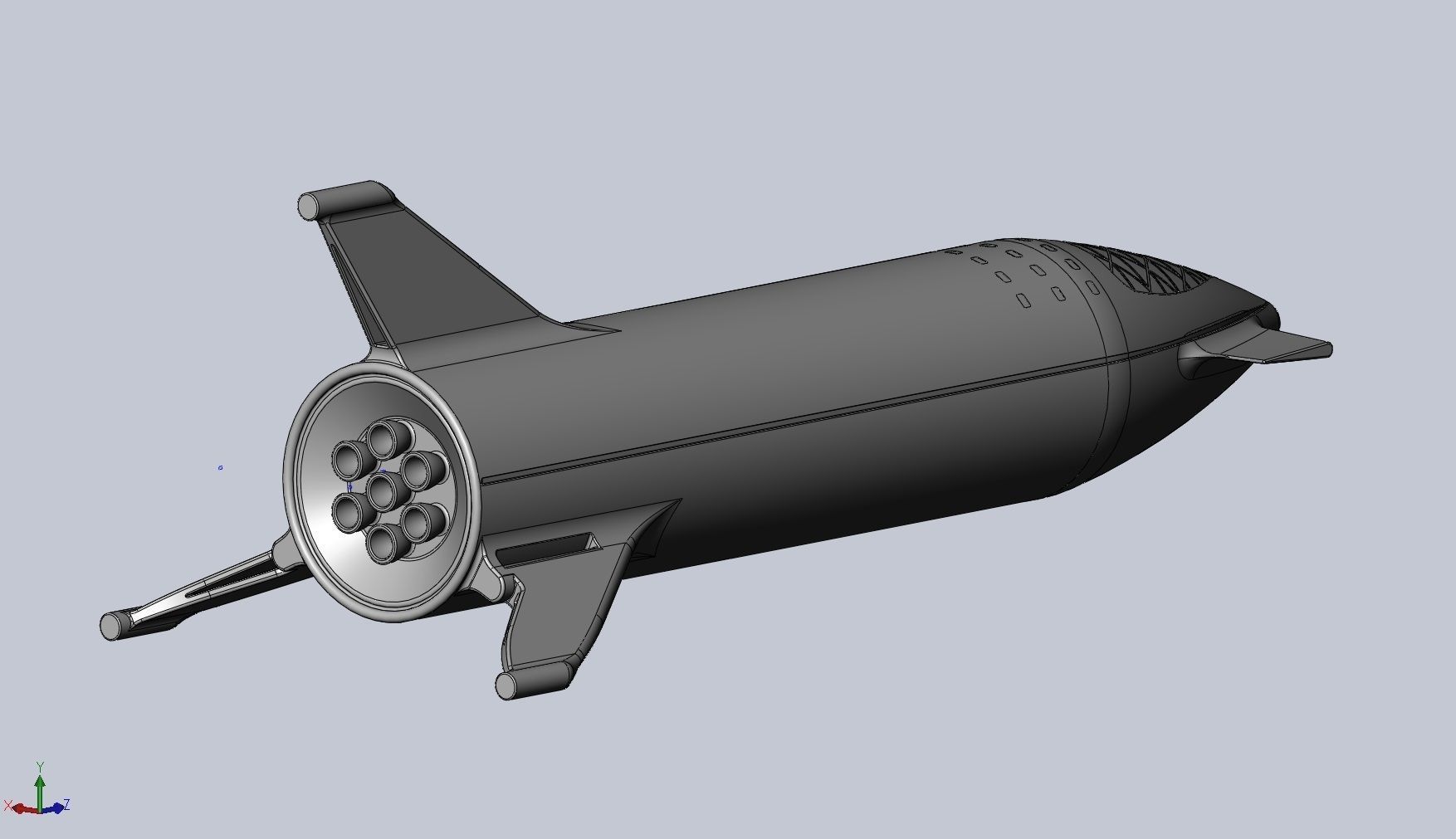 Starship BFR 2018 - Space-X Mars Rocket Latest Version Model 3D print model_28