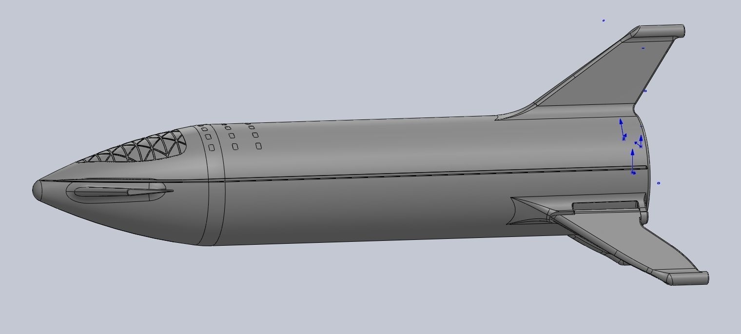 Starship BFR 2018 - Space-X Mars Rocket Latest Version Model 3D print model_113