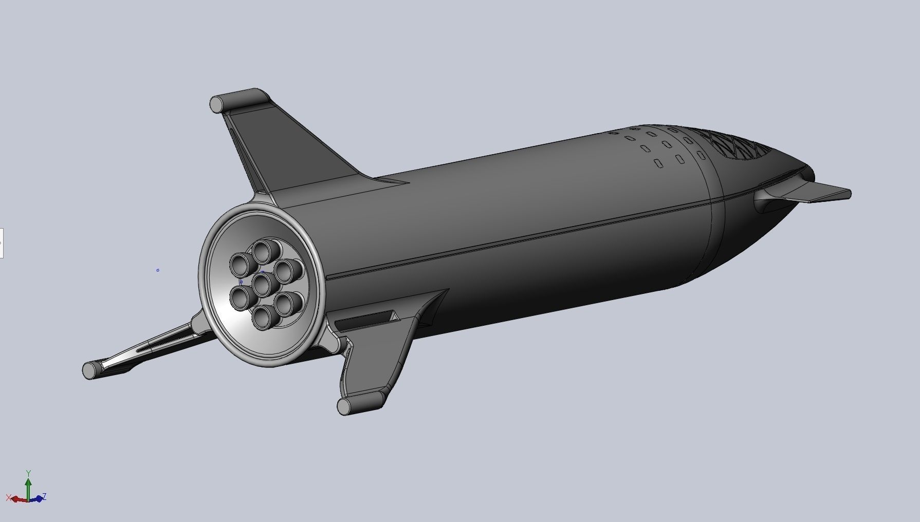 Starship BFR 2018 - Space-X Mars Rocket Latest Version Model 3D print model_11