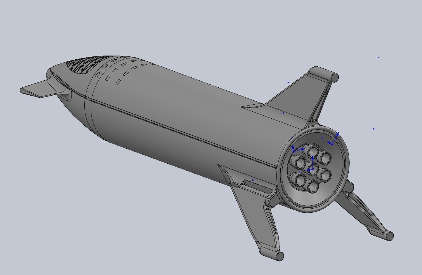 Starship BFR 2018 - Space-X Mars Rocket Latest Version Model 3D print model_21