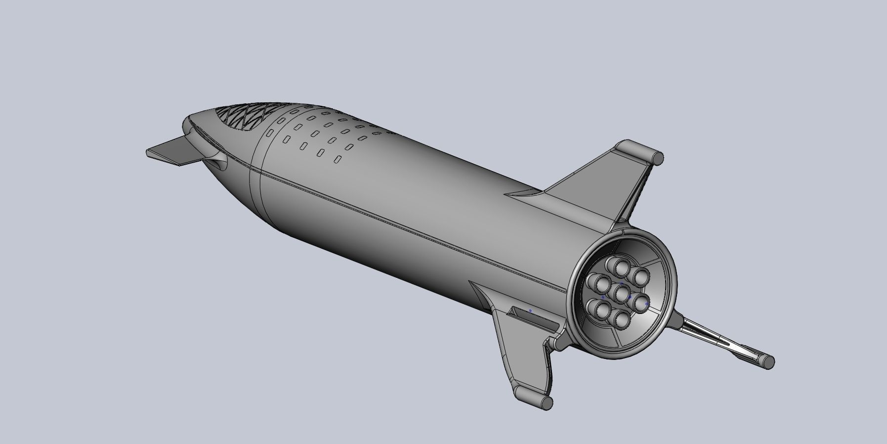 Starship BFR 2018 - Space-X Mars Rocket Latest Version Model 3D print model_8