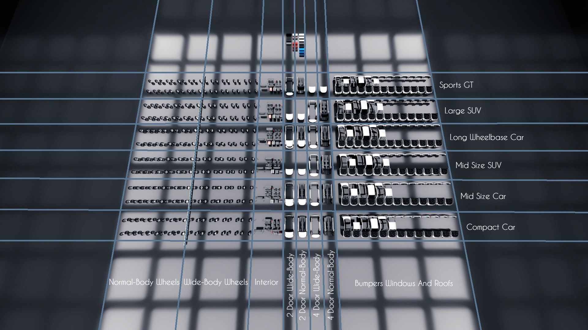 Modular Car Creation Tool Low-poly 3D model_3