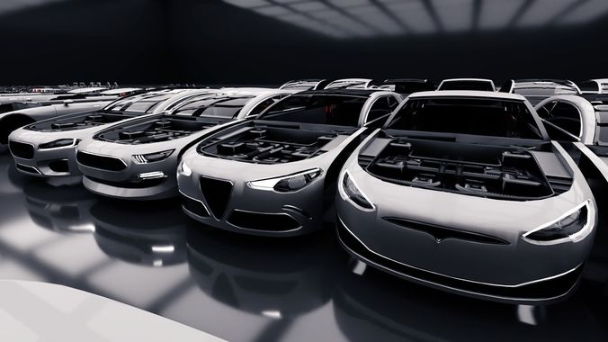 Modular Car Creation Tool Low-poly 3D model