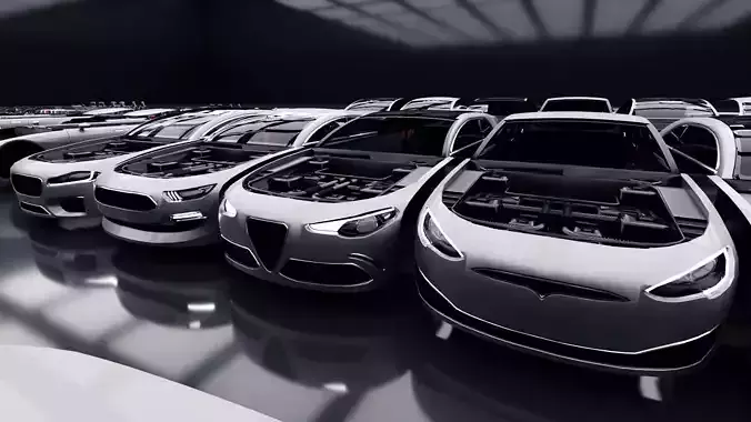 Modular Car Creation Tool Low-poly 3D model