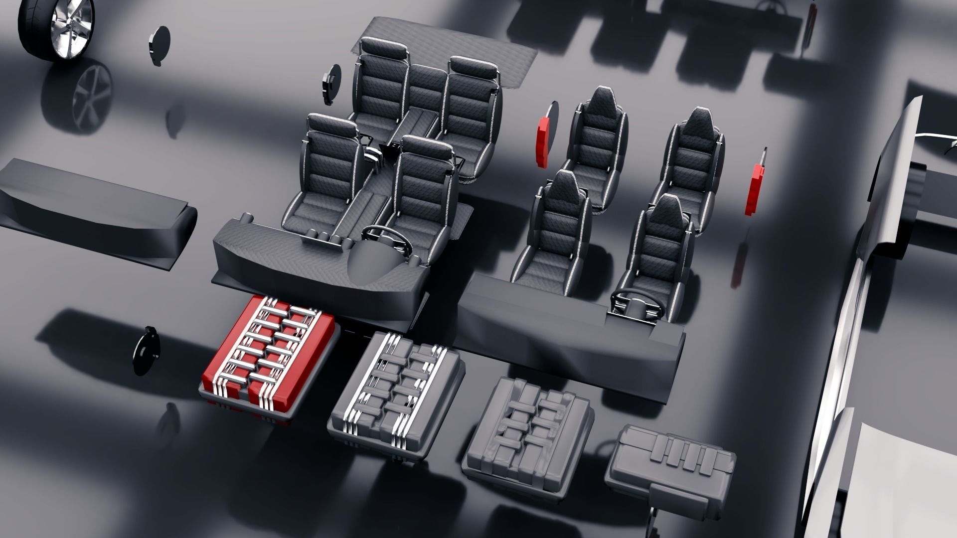 Modular Car Creation Tool Low-poly 3D model_14