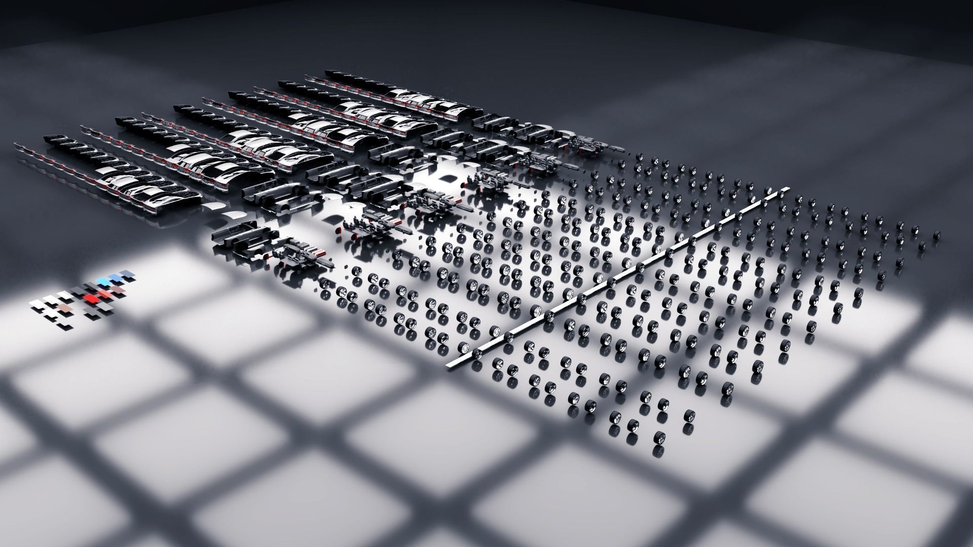 Modular Car Creation Tool Low-poly 3D model_5