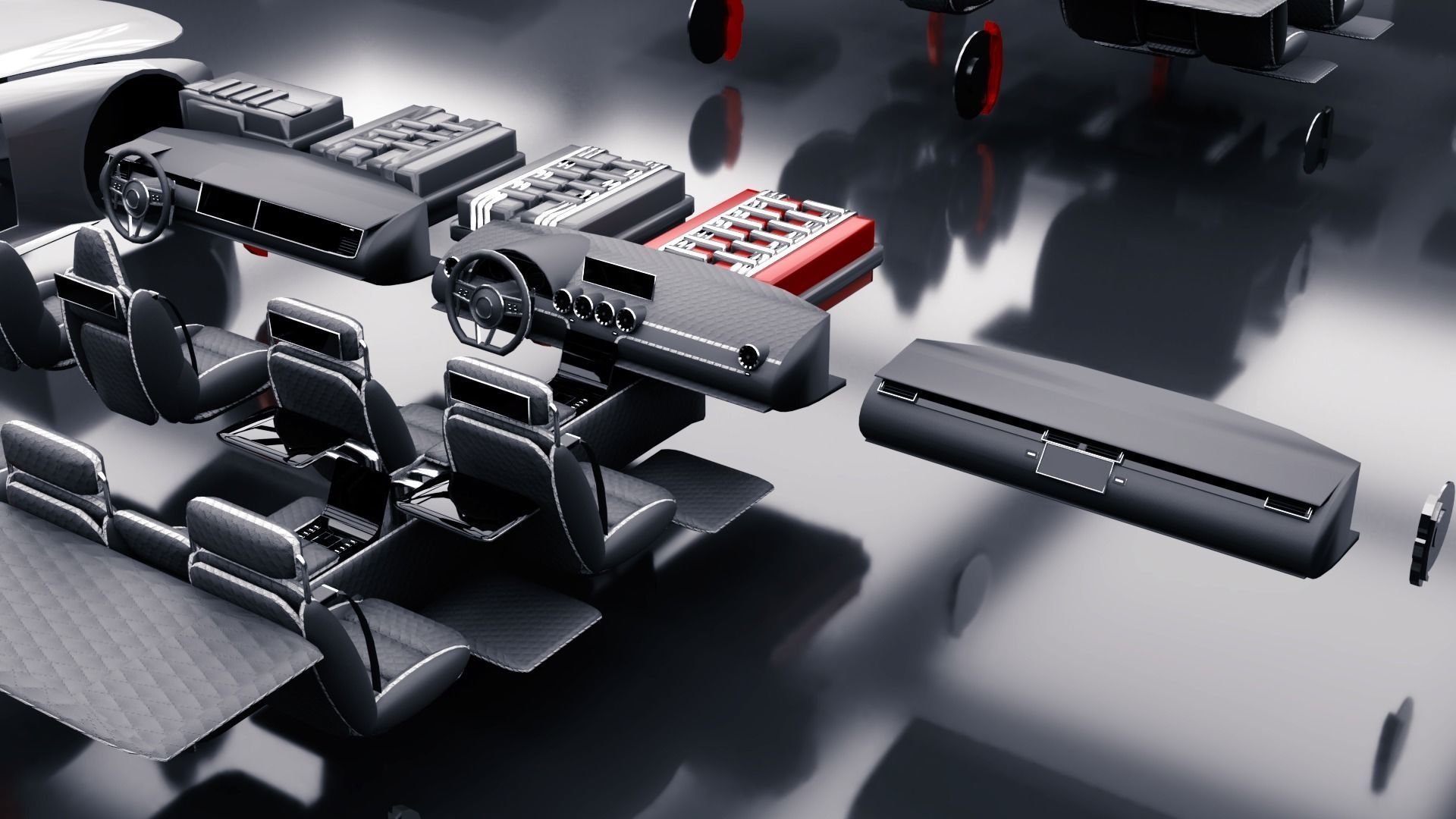 Modular Car Creation Tool Low-poly 3D model_15