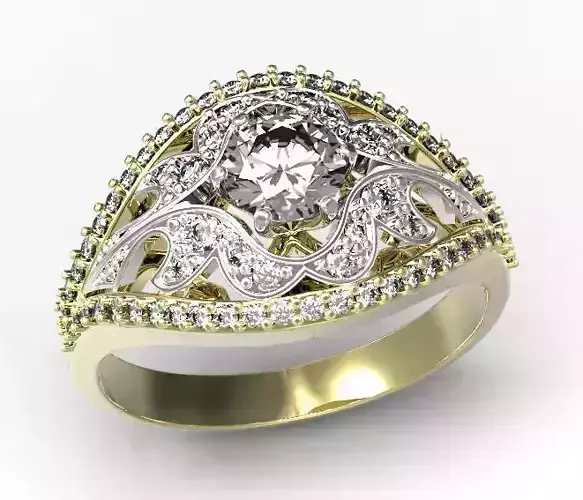 Gold ring with a diamond