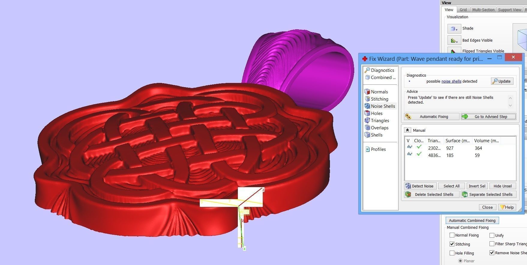 Pendant Shivering Waves 3D print model_3