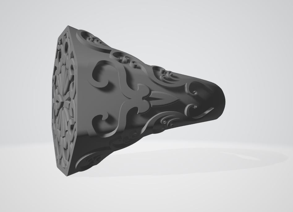 Eight sided face signet ring 3D print model_2