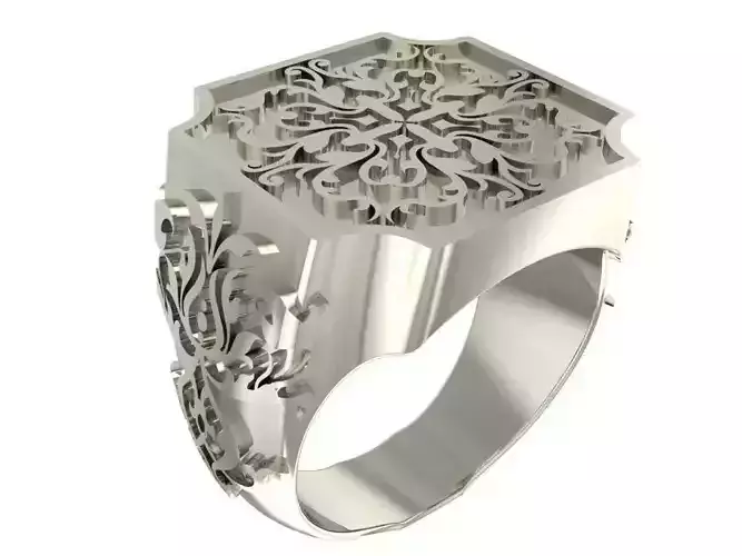 Cube style signet ring 3D print model