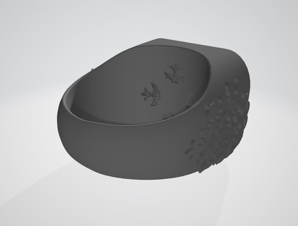 Square style Signet ring 3D print model_5