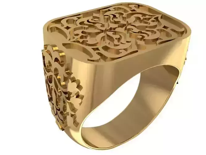 Square style Signet ring 3D print model