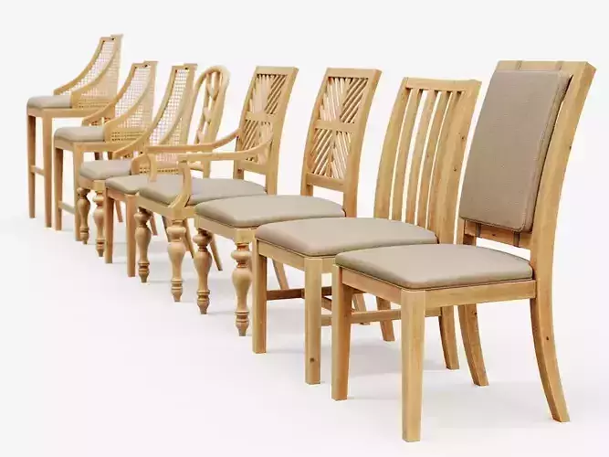 Classic Wooden Chairs PBR