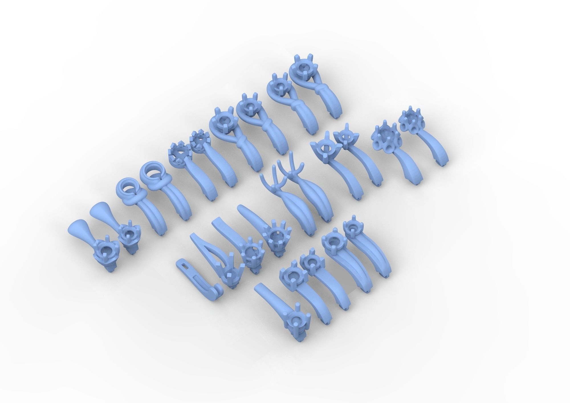 101215 Pack of 13 classic earrings 3D print model_9