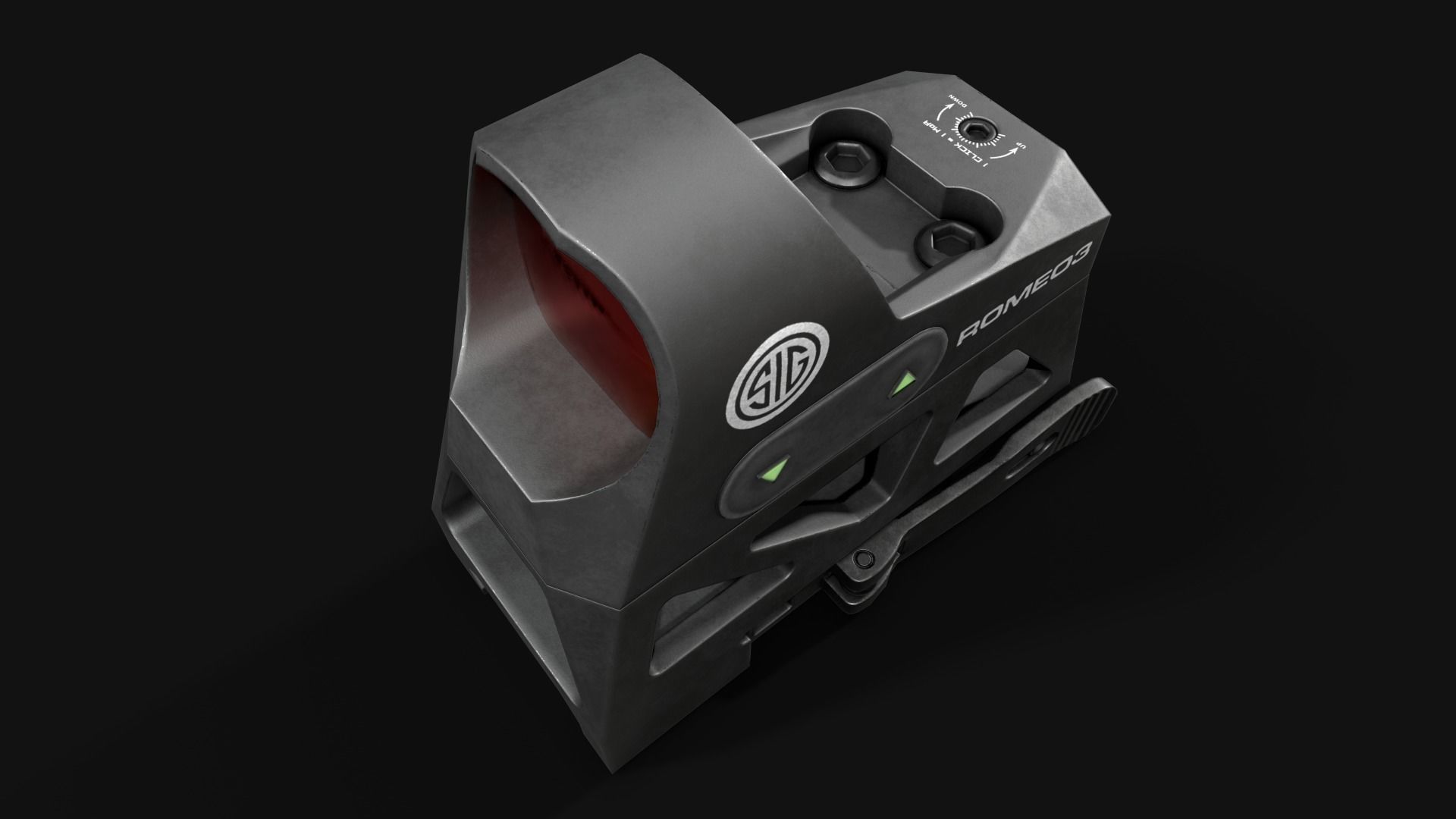 Sig Sauer Romeo3 Miniture Reflex Sight Low-poly 3D model_20