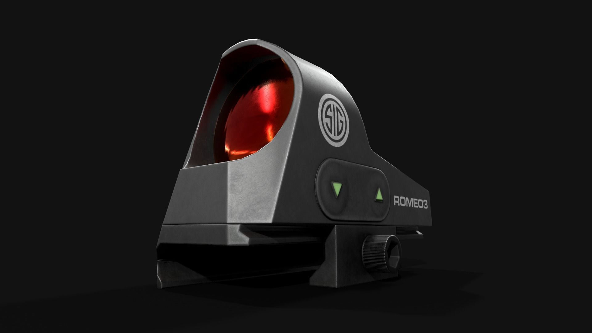 Sig Sauer Romeo3 Miniture Reflex Sight Low-poly 3D model_3