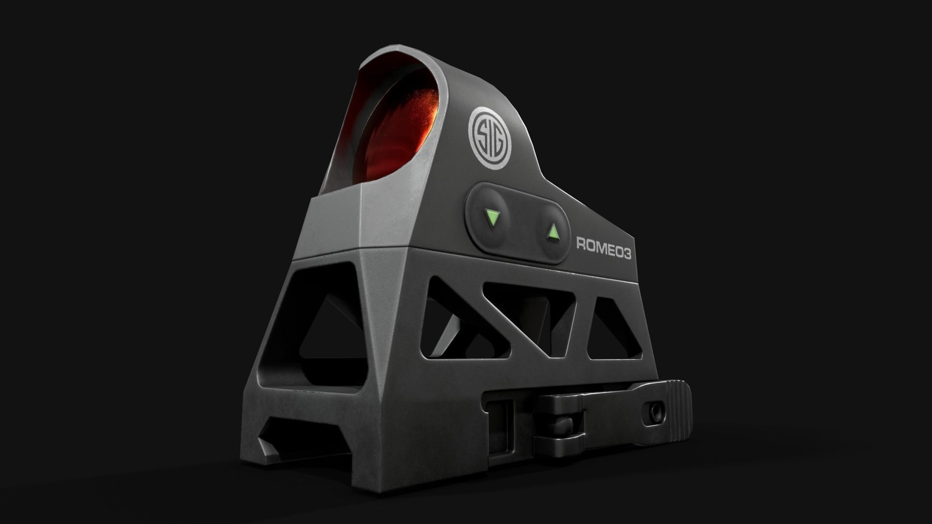 Sig Sauer Romeo3 Miniture Reflex Sight Low-poly 3D model_11