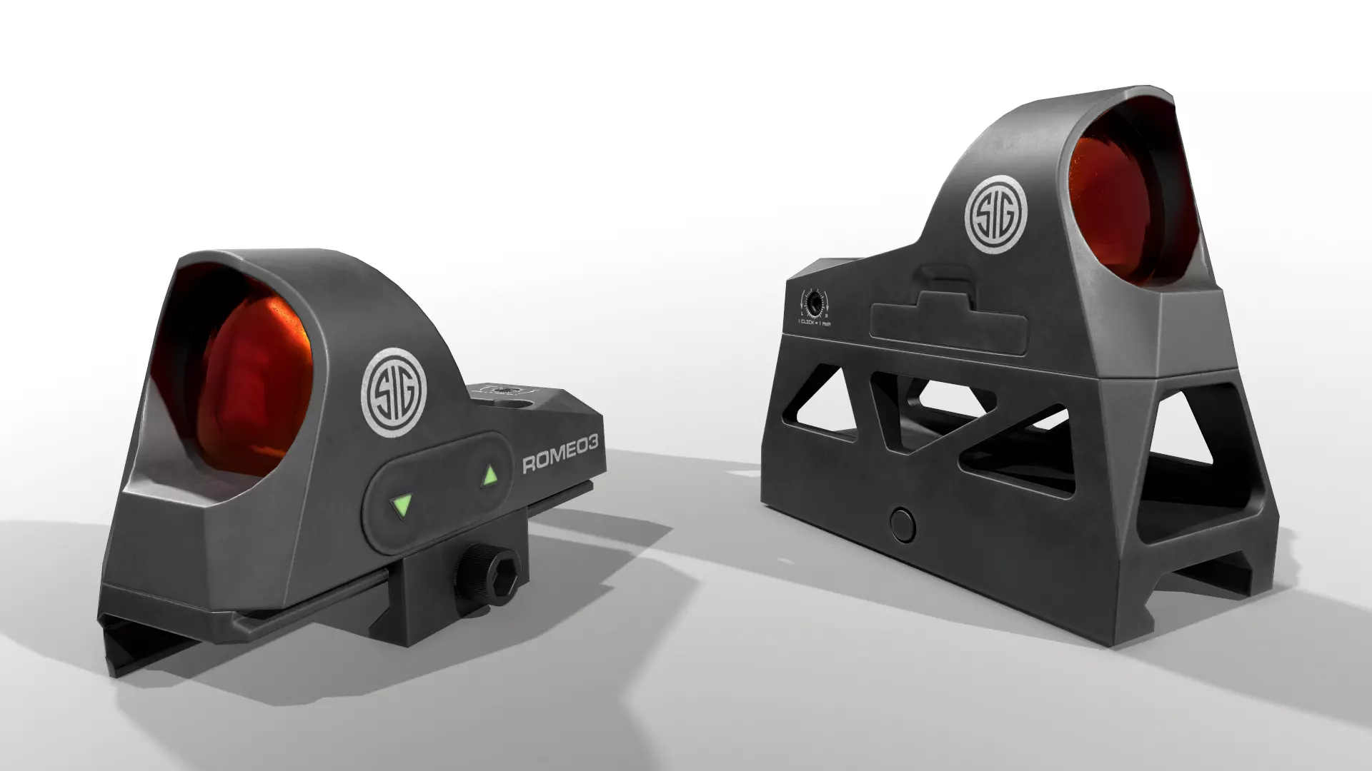 Sig Sauer Romeo3 Miniture Reflex Sight Low-poly 3D model_0