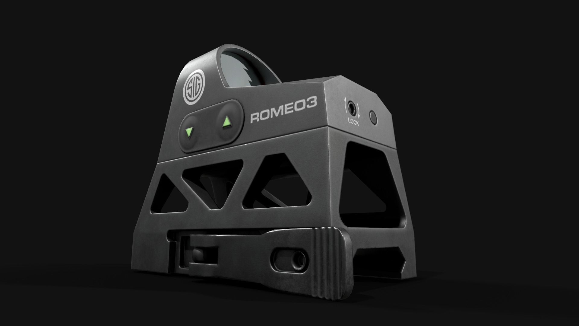 Sig Sauer Romeo3 Miniture Reflex Sight Low-poly 3D model_13