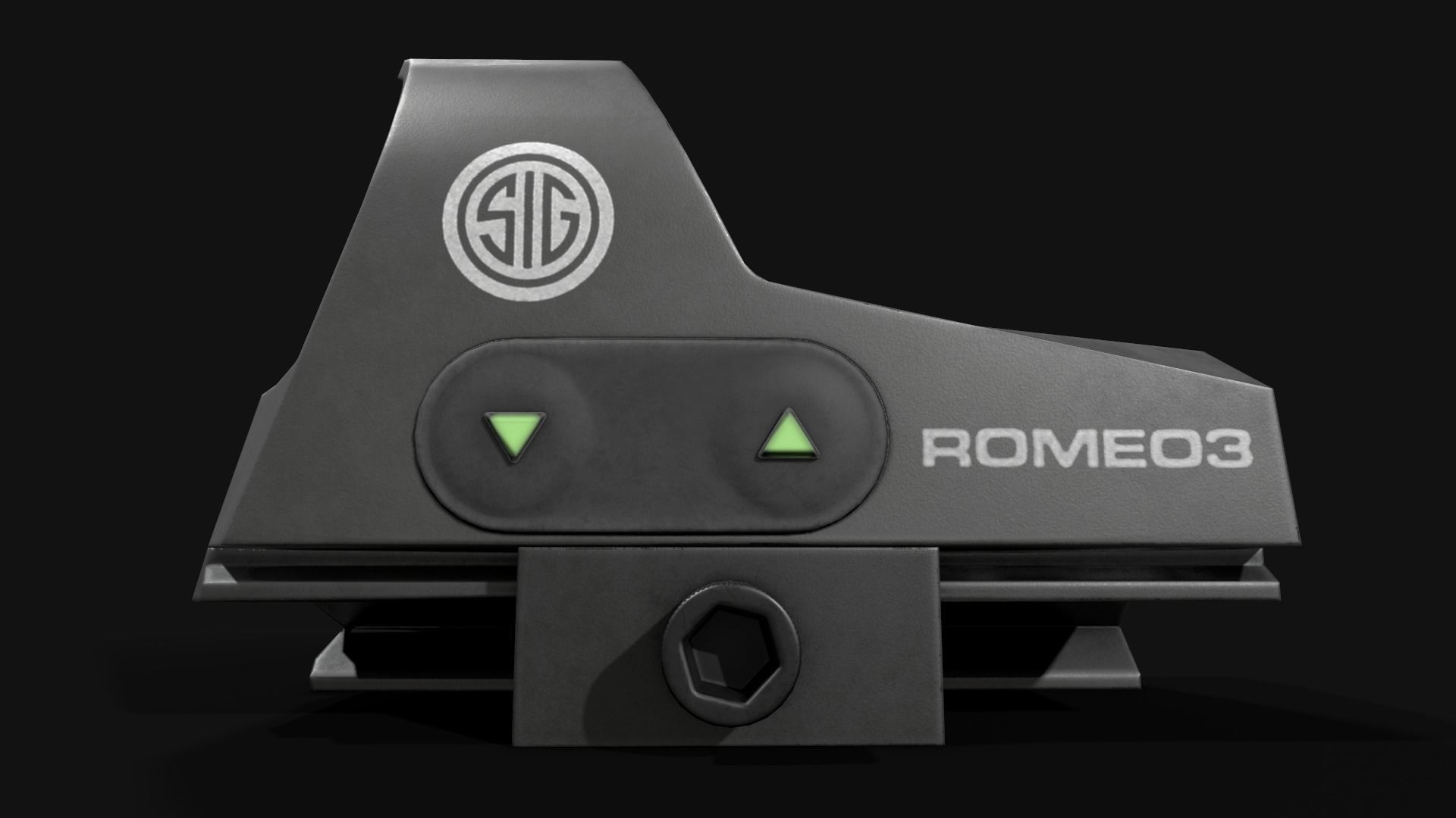 Sig Sauer Romeo3 Miniture Reflex Sight Low-poly 3D model_4