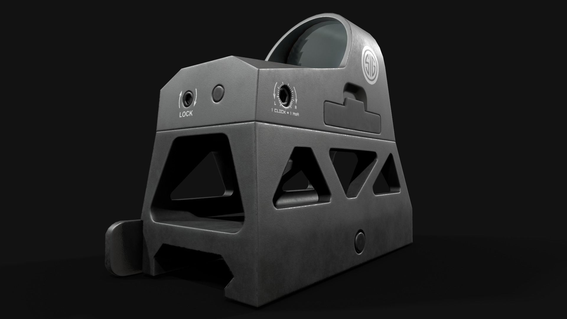 Sig Sauer Romeo3 Miniture Reflex Sight Low-poly 3D model_15