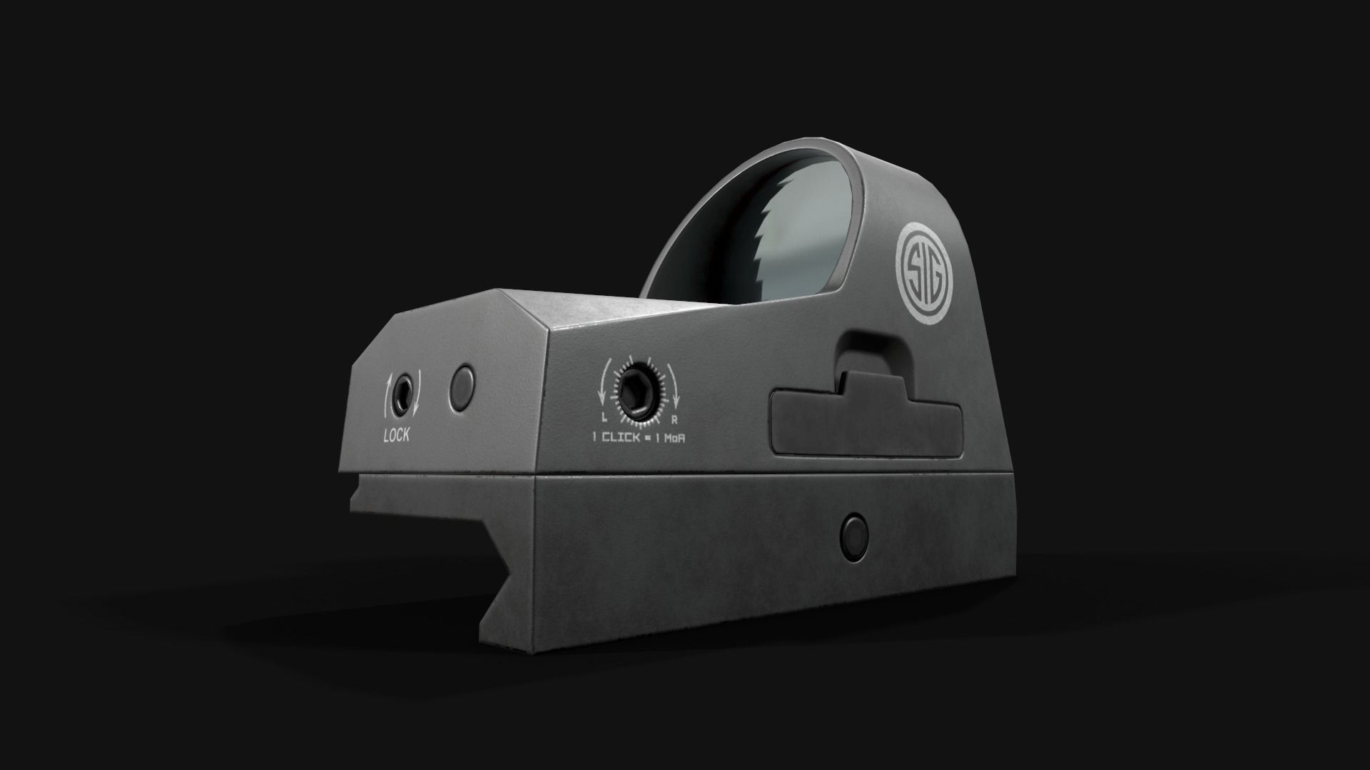 Sig Sauer Romeo3 Miniture Reflex Sight Low-poly 3D model_7