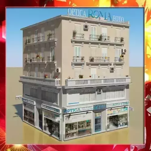 Photorealistic Low Poly Building