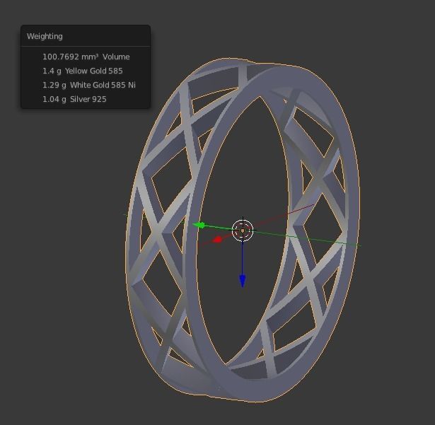 geometric ring 3D print model_3
