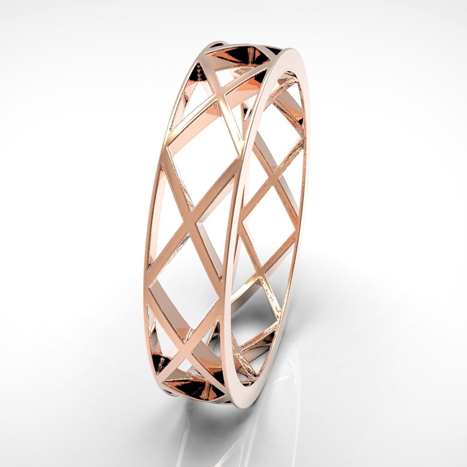 geometric ring 3D print model_2