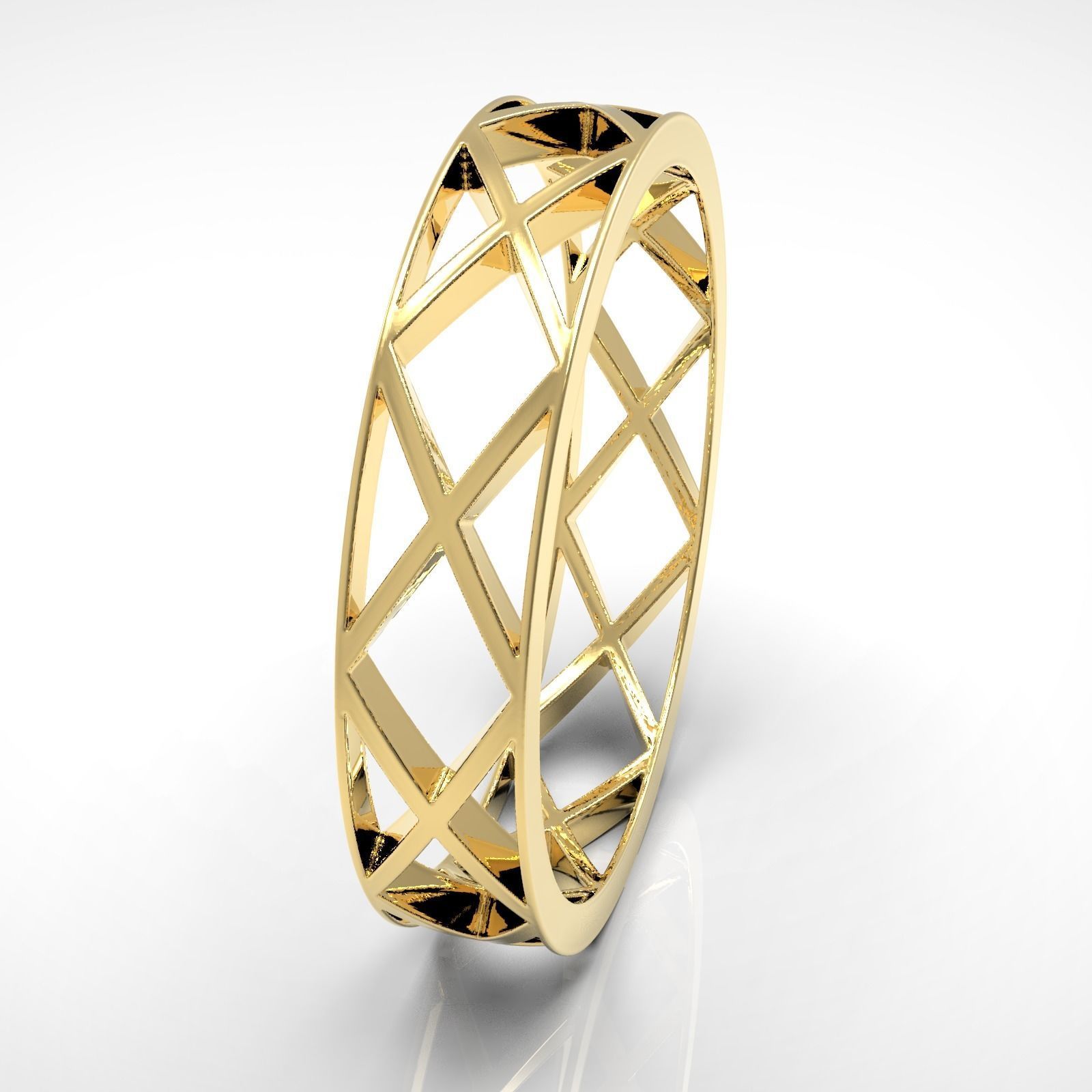 geometric ring 3D print model_1