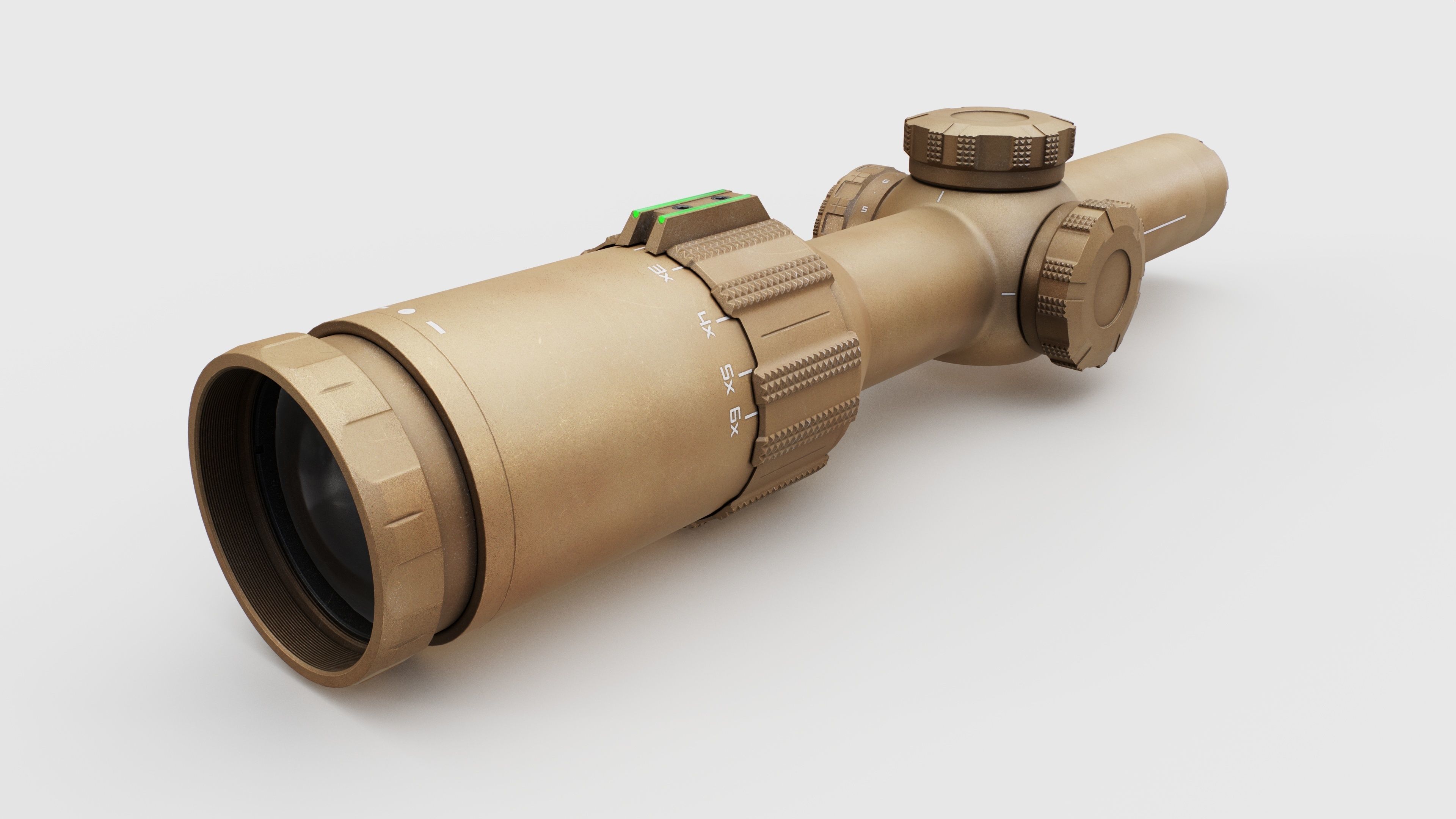 Sig Sauer Tango6T 1-6x24mm Low Power Variable Optic Low-poly 3D model_11