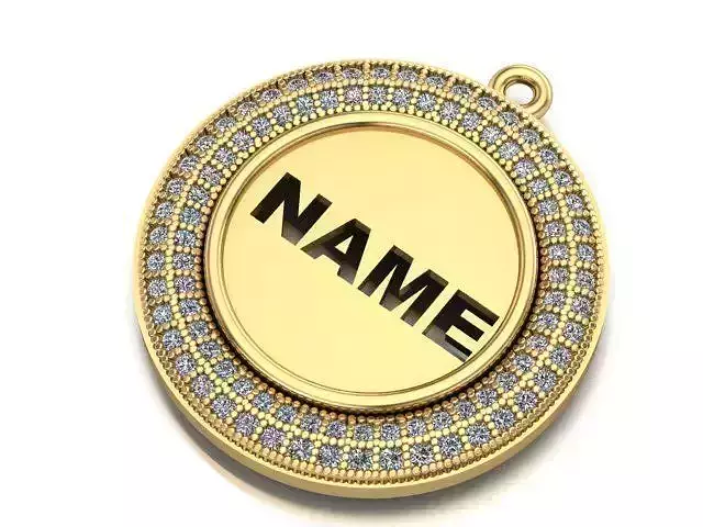 name to be written frame necklace 3D print model