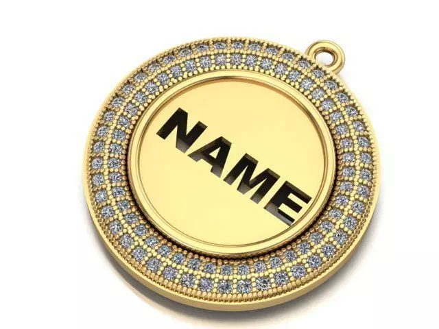 name to be written frame necklace 3D print model_0