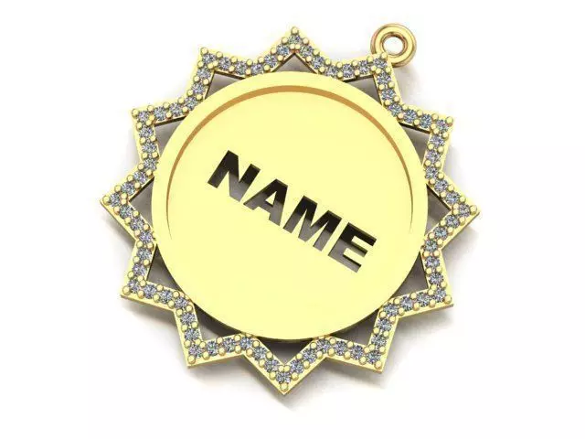 name to be written frame necklace 3D print model_0