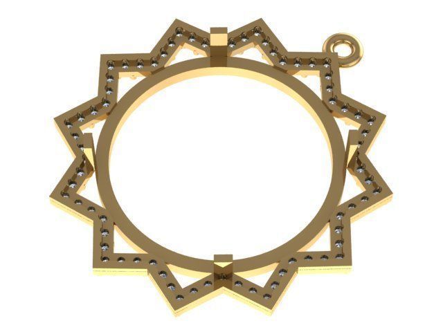 name to be written frame necklace 3D print model_1