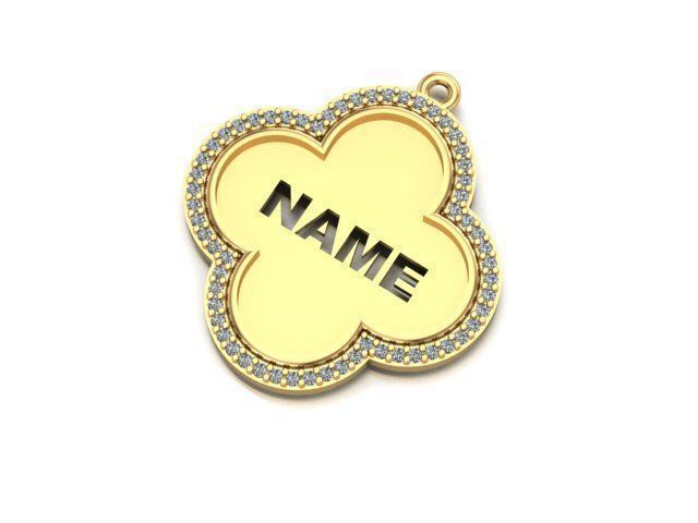 name to be written frame necklace 3D Model Collection_11