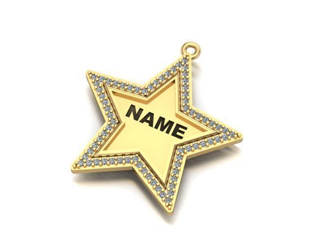 name to be written frame necklace 3D Model Collection_12