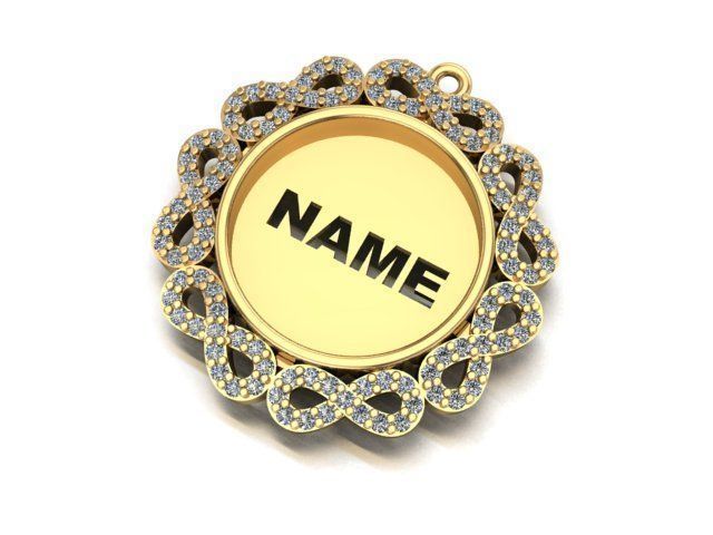 name to be written frame necklace 3D Model Collection_9