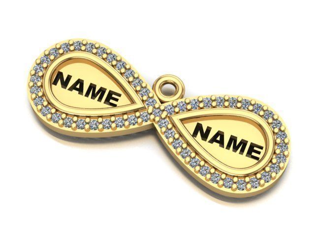 name to be written frame necklace 3D Model Collection_10