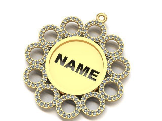 name to be written frame necklace 3D Model Collection_6