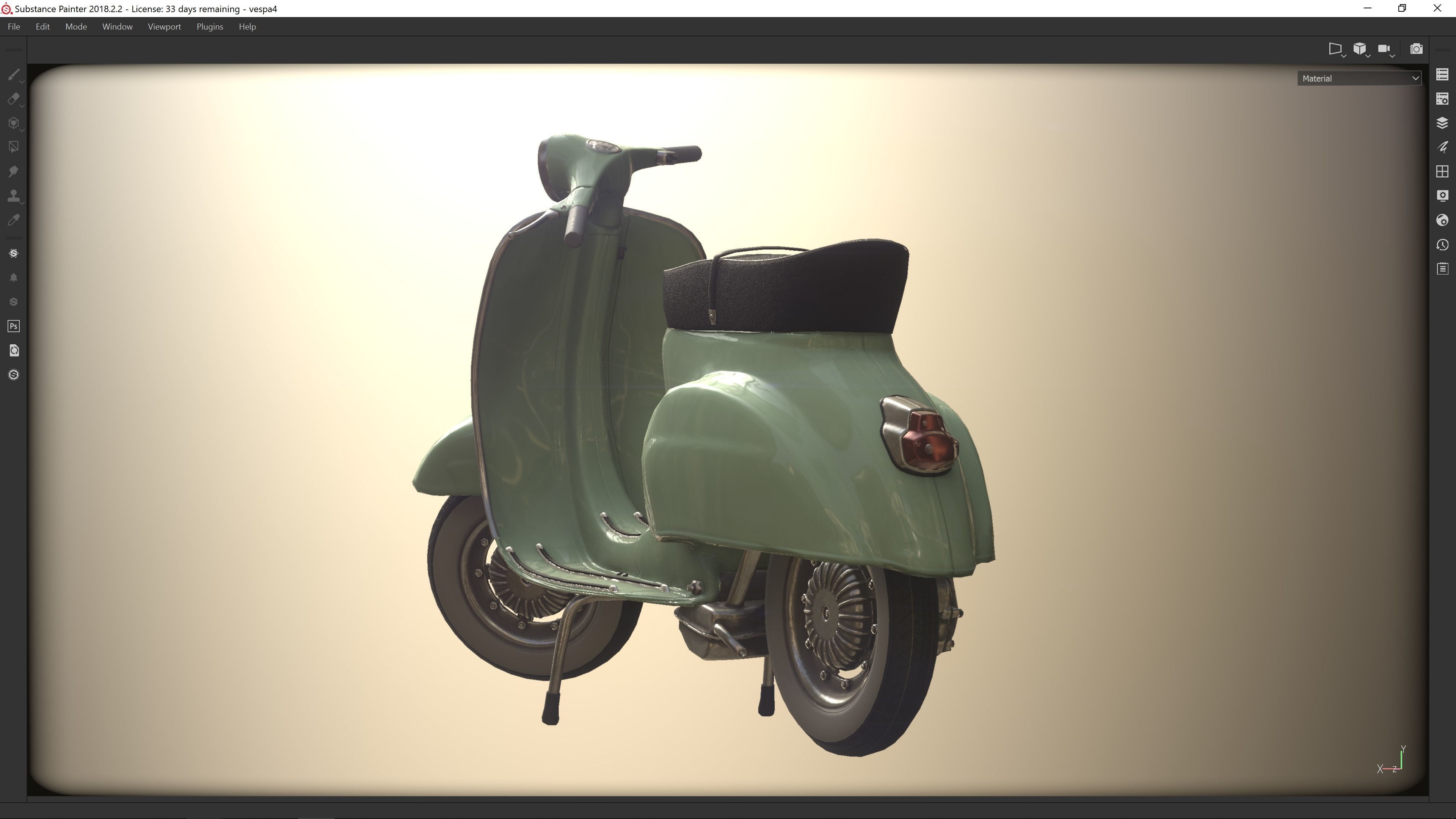 Low Poly Vespa 50s Piaggio Scooter green Low-poly 3D model_6