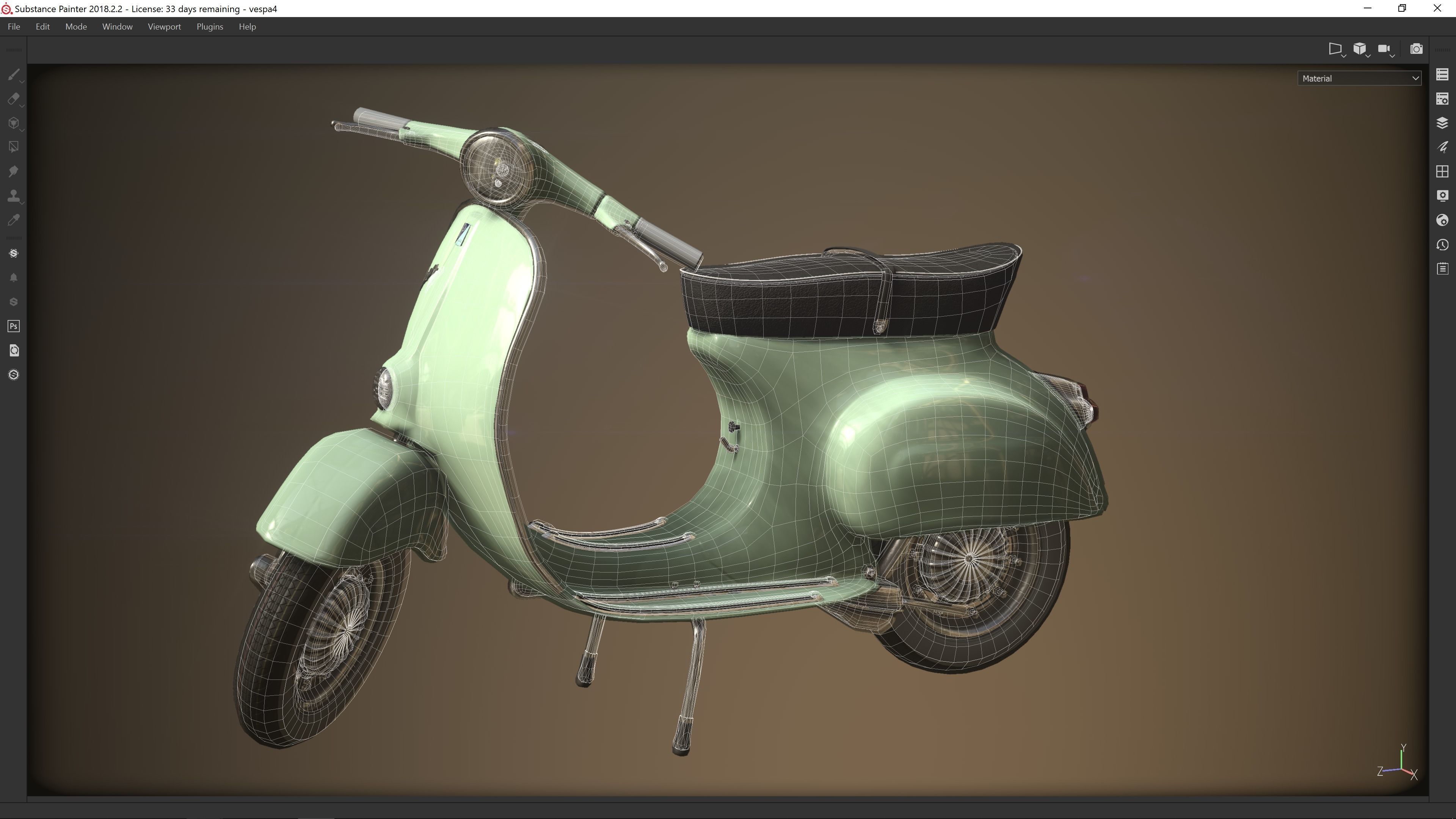 Low Poly Vespa 50s Piaggio Scooter green Low-poly 3D model_2