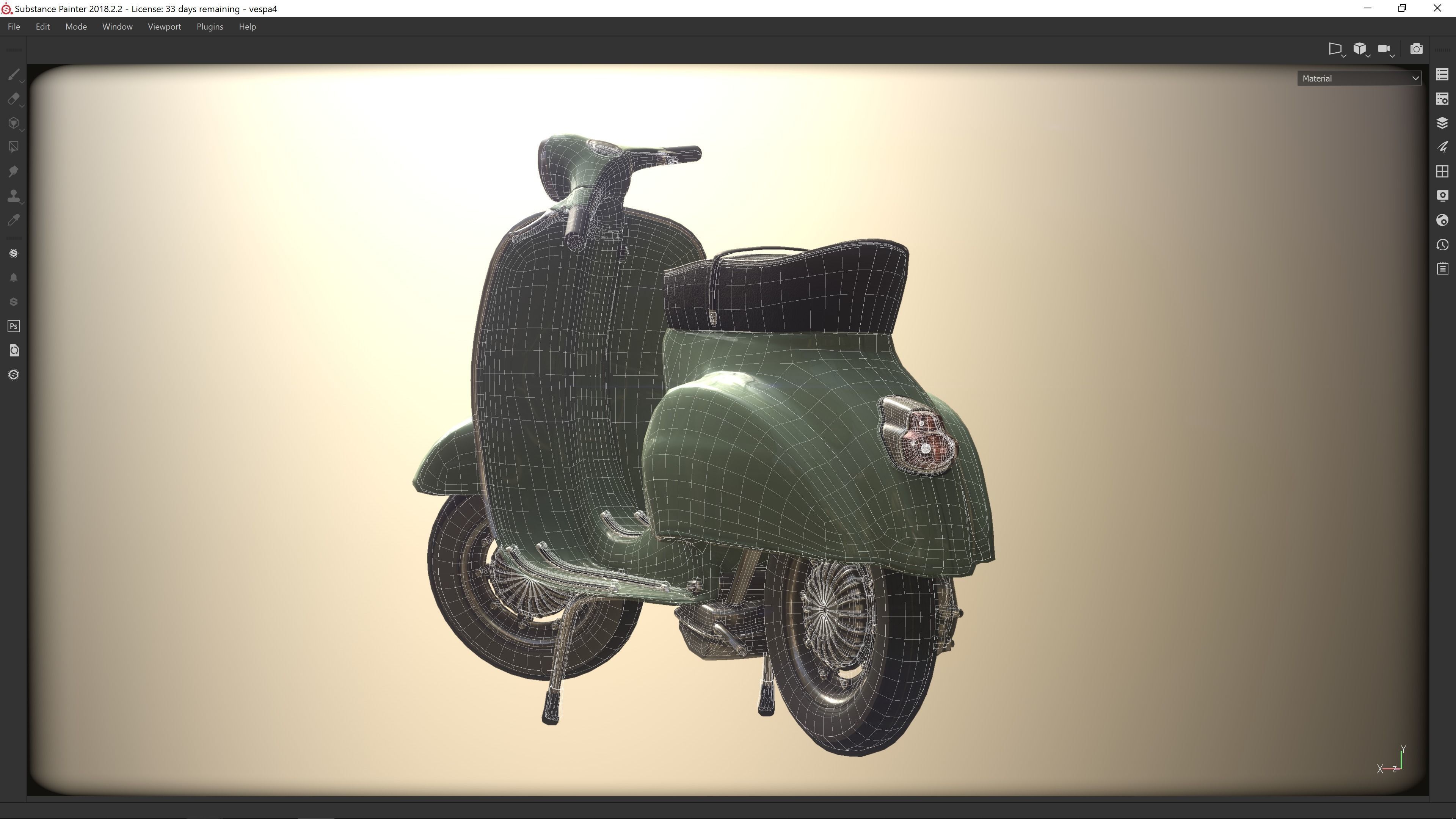 Low Poly Vespa 50s Piaggio Scooter green Low-poly 3D model_9