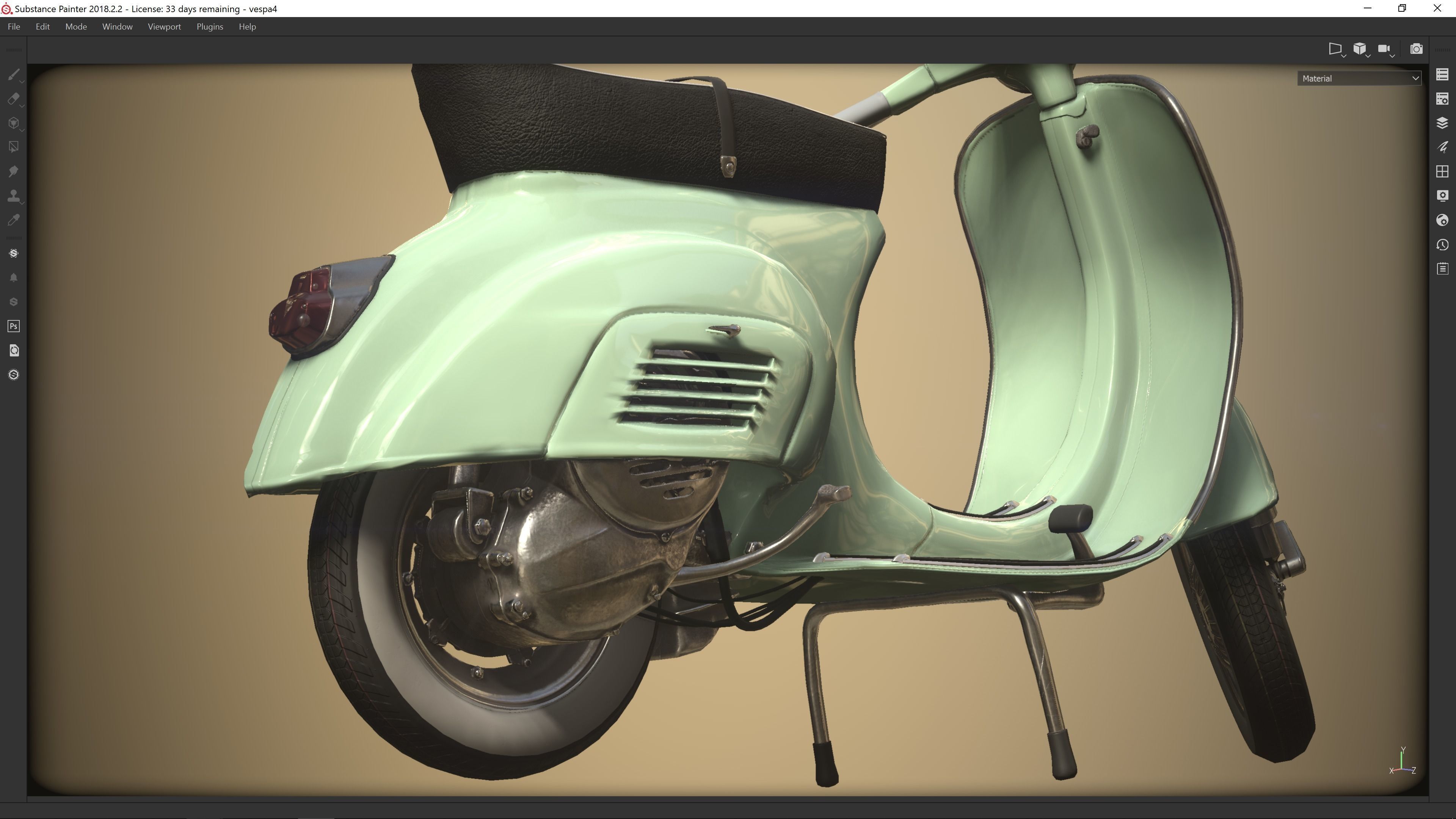Low Poly Vespa 50s Piaggio Scooter green Low-poly 3D model_1