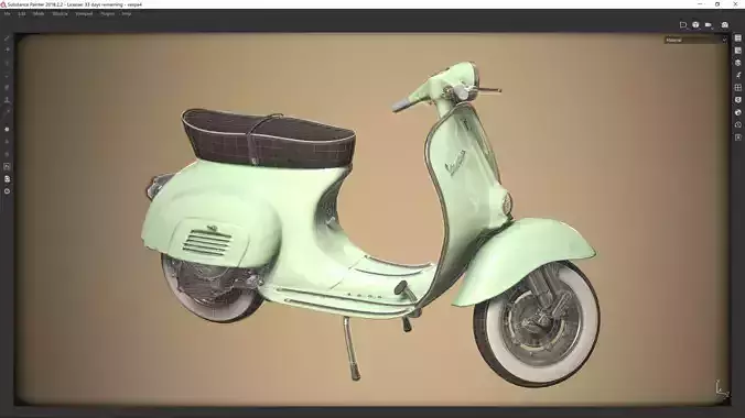 Low Poly Vespa 50s Piaggio Scooter green Low-poly 3D model